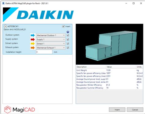 Daikin revit selector box